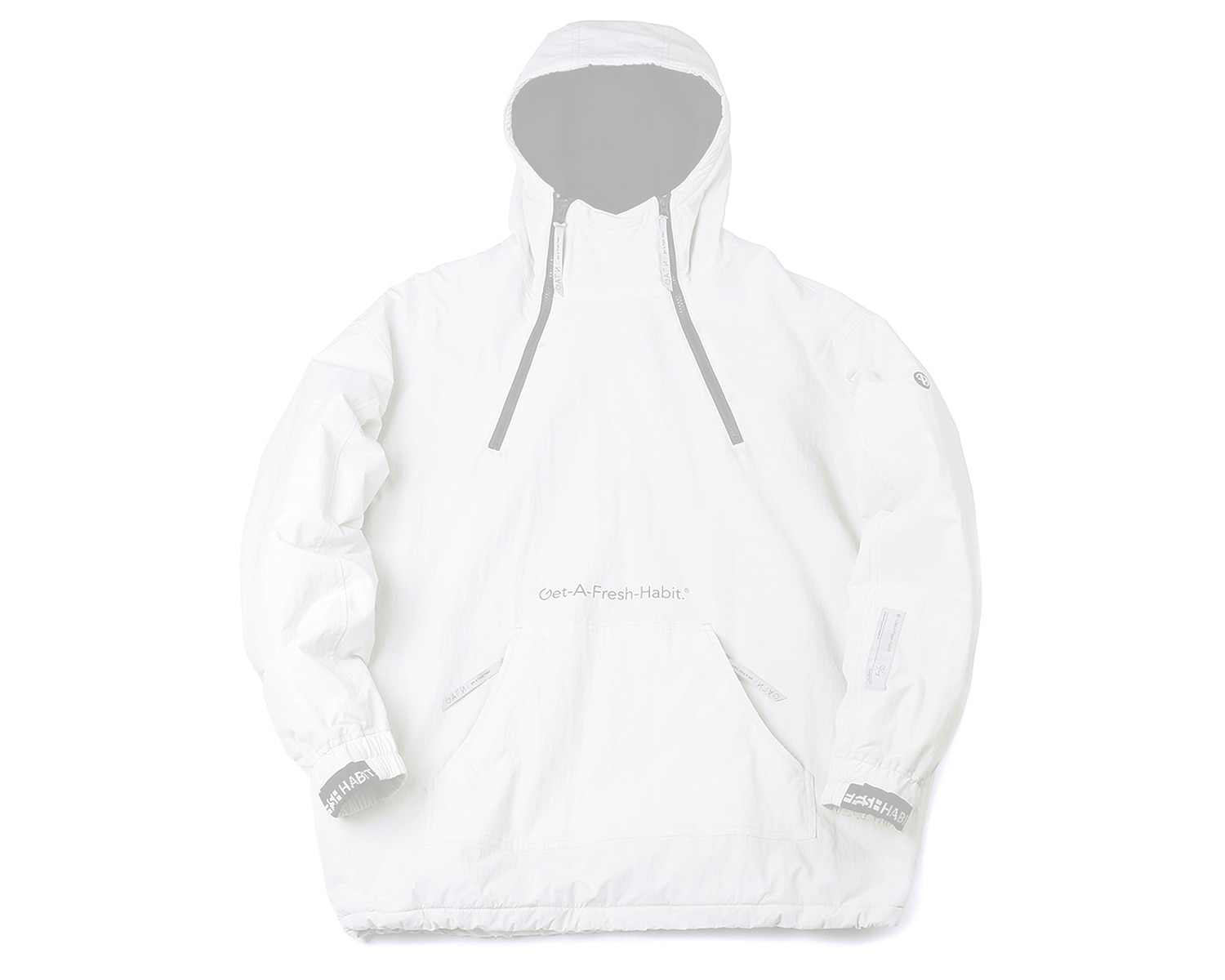 DOUBLE ZIP UP PULLOVER WHITEGRAY / GAFH